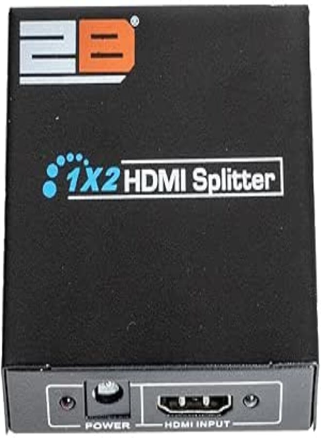 2B (CV878) HDMI Splitter 1 to 2 automatic detection with Power Adapter an Led Indicator for Running Port